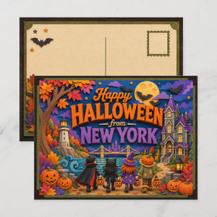 Happy Halloween From New York Kids Postcard