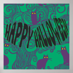Happy Halloween from the Scarry Cats Poster