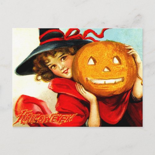 Happy Halloween from The Witch in Red Postcard