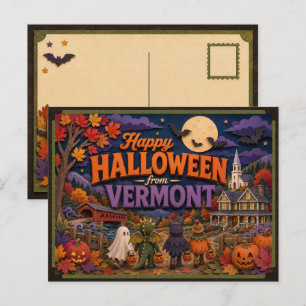 Happy Halloween From Vermont Kids Postcard