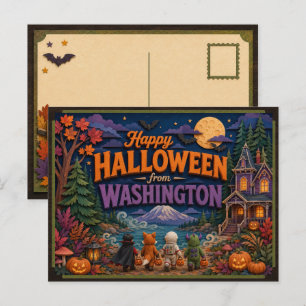 Happy Halloween From Washington Kids Postcard