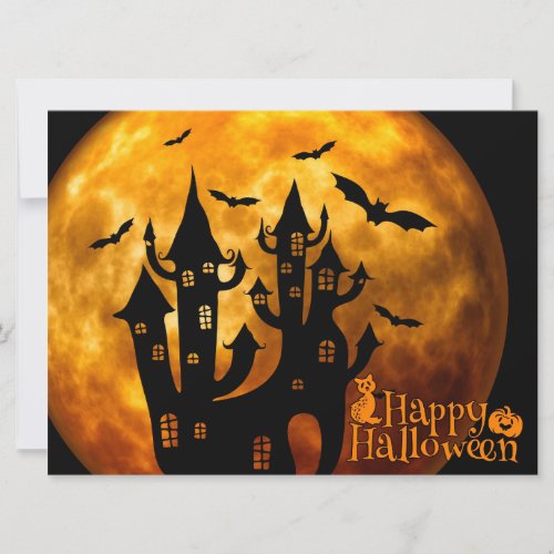Happy Halloween Full Moon Card