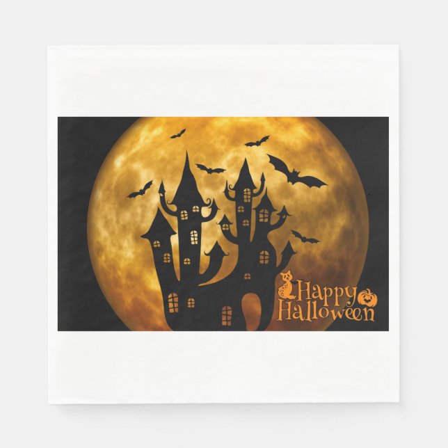 Happy Halloween (Full Moon) Napkins (Front)