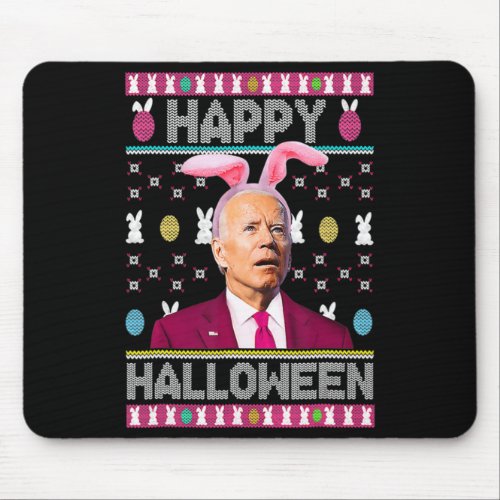 Happy Halloween Fun Bunny Joe Biden Confused Easte Mouse Pad