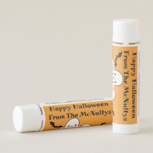 Happy Halloween Fun Ghost Bat Personalize Natural Lip Balm