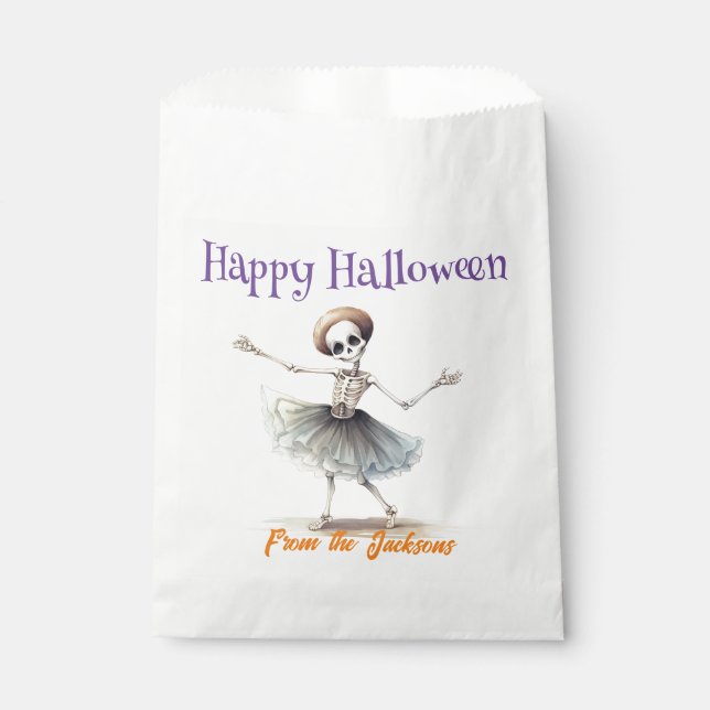 Happy Halloween | FUN SKELETON WITH TUTU Favor Bag (Front)