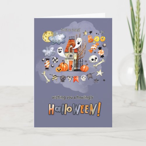 Happy Halloween Fun Spooky House  Card