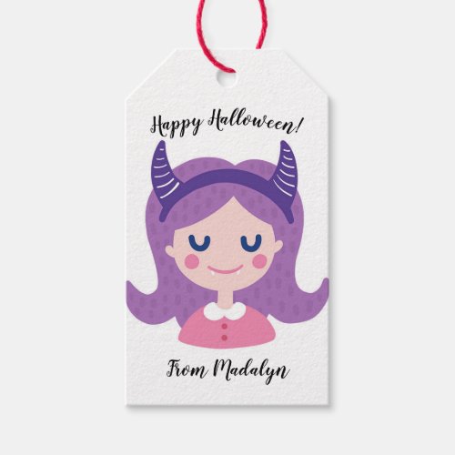 Happy Halloween Fun Vampire Girl Gift Tags