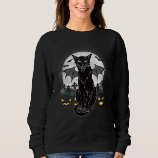Happy Halloween Funny Black Cat Halloween Vibes Sweatshirt