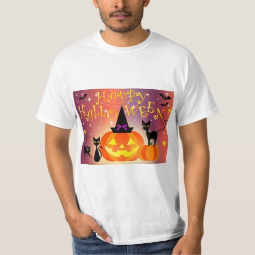 Happy Halloween Funny Bright Pumpkins Party T_Shirt