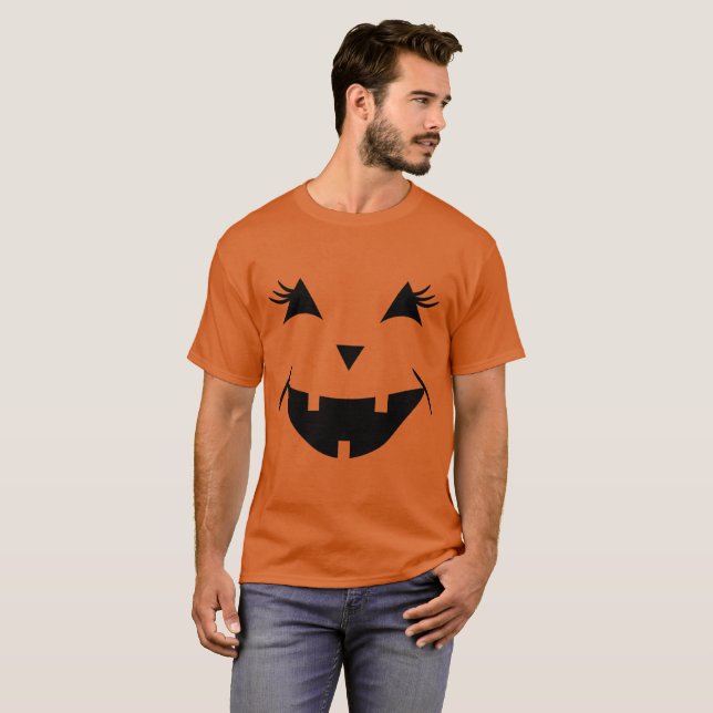 happy halloween funny cool pumpkin T-Shirt (Front Full)