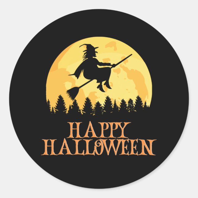 Happy Halloween Funny Creepy Character Classic Round Sticker (Front)