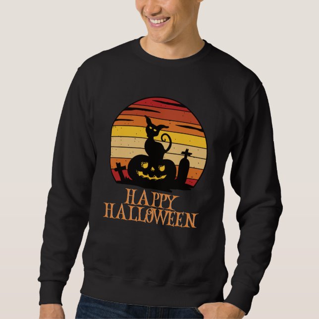 Happy Halloween Funny Creepy Character Sweatshirt (Front)