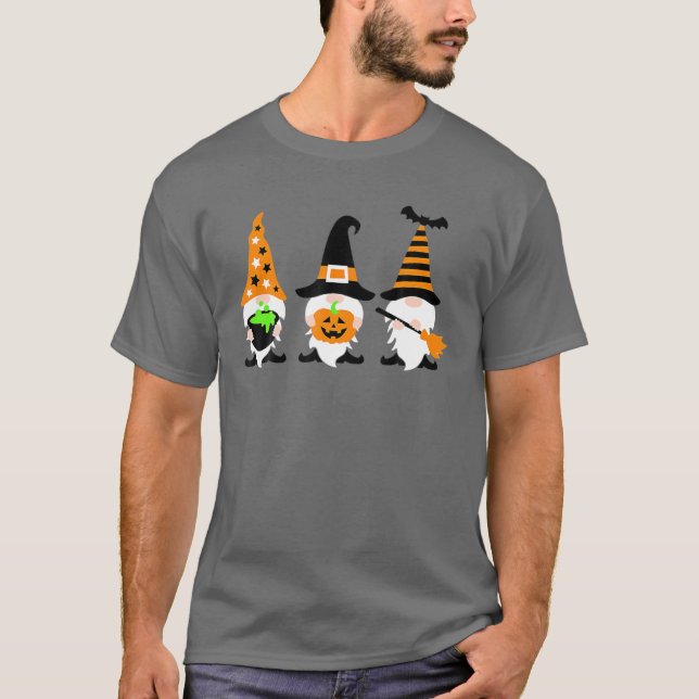 Happy Halloween Funny Gnomes Pumpkin Halloween T-Shirt (Front)