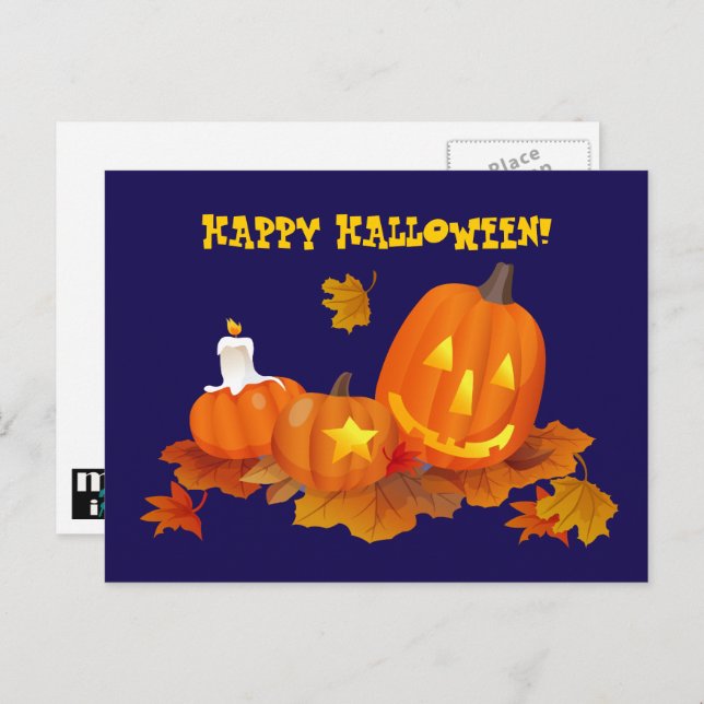 Happy Halloween! Funny Jack O'Lanterns Postcard (Front/Back)