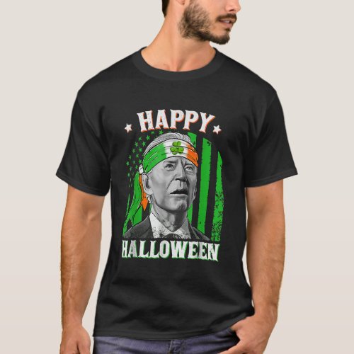 Happy Halloween Funny Joe Biden St Patricks Day Fl T_Shirt