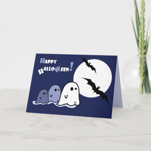 Happy Halloween Funny Little Ghosts  Card