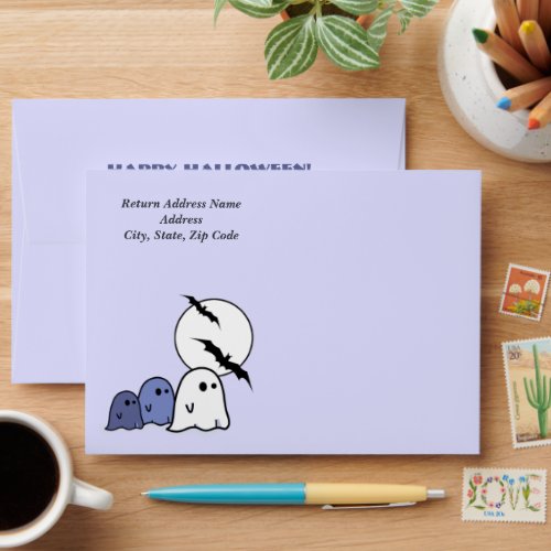 Happy Halloween Funny Little Ghosts  Envelope