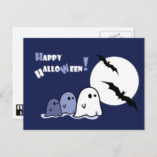 Happy Halloween. Funny Little Ghosts Postcard