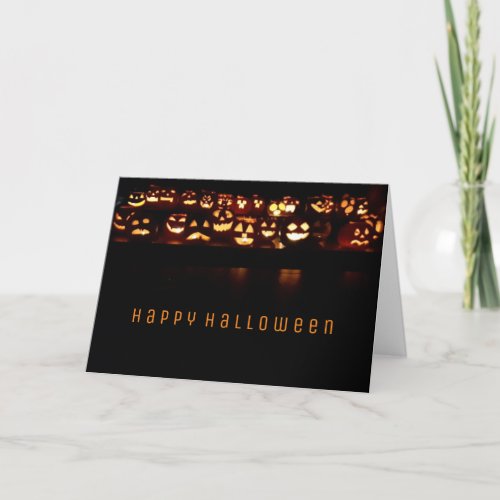Happy Halloween Funny Pumpkins Candles Lights Card
