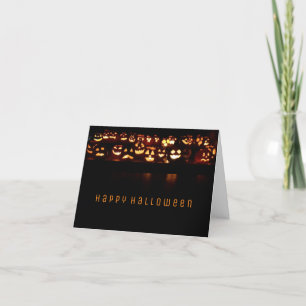 Happy Halloween Funny Pumpkins Candles Lights Card