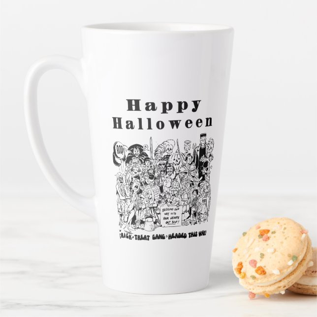 Happy Halloween Funny Spooky Scary Creepy Witch Latte Mug (In Situ)