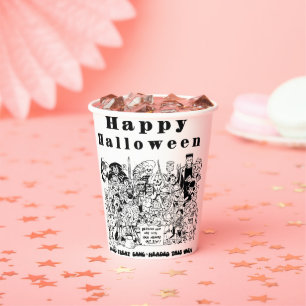 Happy Halloween Funny Spooky Scary Creepy Witch Paper Cups