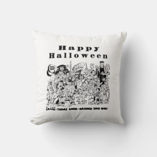 Happy Halloween Funny Spooky Scary Creepy Witch Throw Pillow