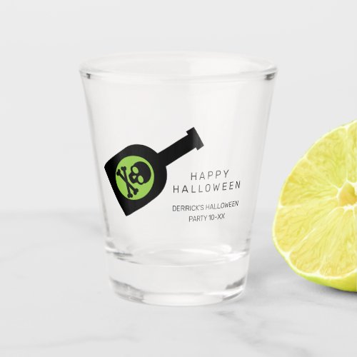 Happy Halloween Funny Toxic Alcohol w Name V2 Shot Glass