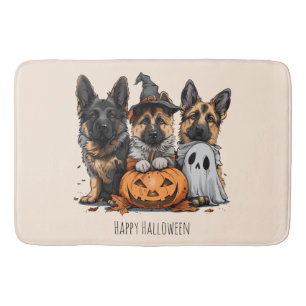 Happy Halloween German Shepherd Dogs Bath Mat