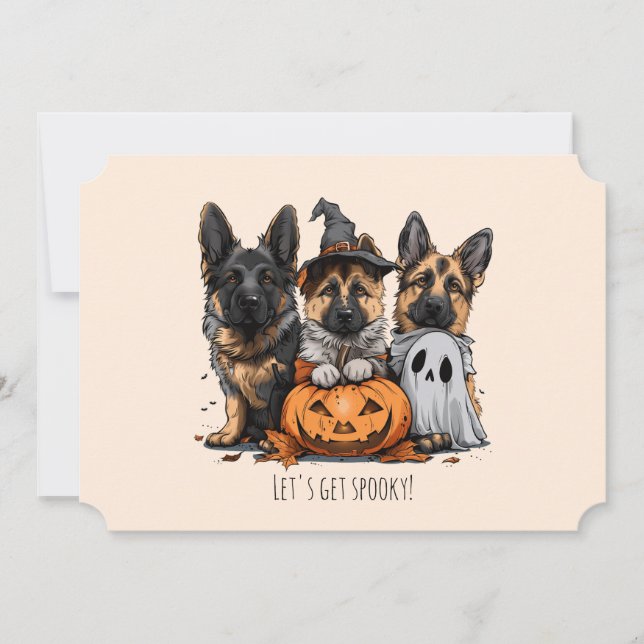 Happy Halloween German Shepherd Dogs Invitation (Front)