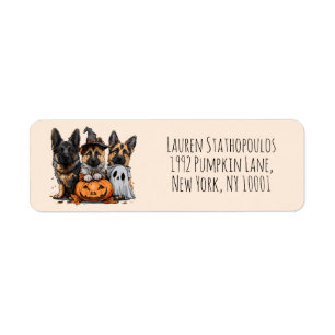 Happy Halloween German Shepherd Dogs Label