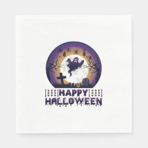 Happy Halloween Ghost Bats Spiders_1 Napkins