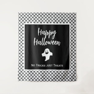 Happy Halloween ghost boo no tricks just treats Tapestry
