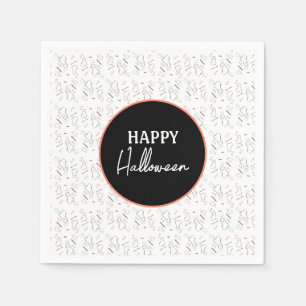 Happy Halloween Ghost Candy Hand Lettering Doodle  Napkins
