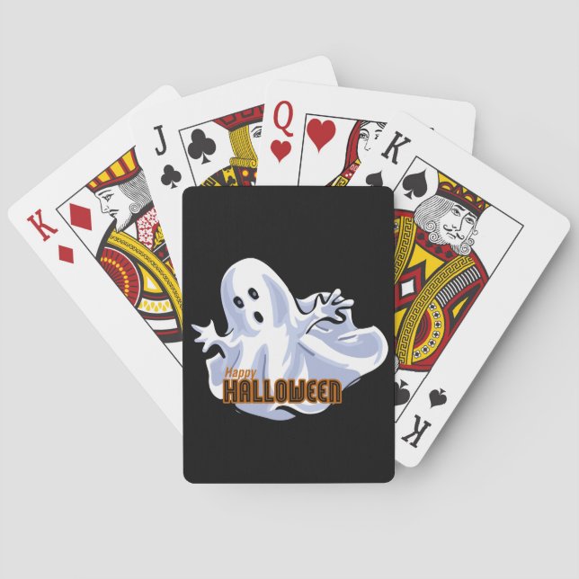 Happy Halloween Ghost Cartoon Poker Cards (Back)