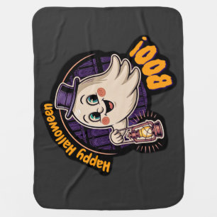 Happy Halloween Ghost – Cute Boo Lantern Spirit 👻 Baby Blanket