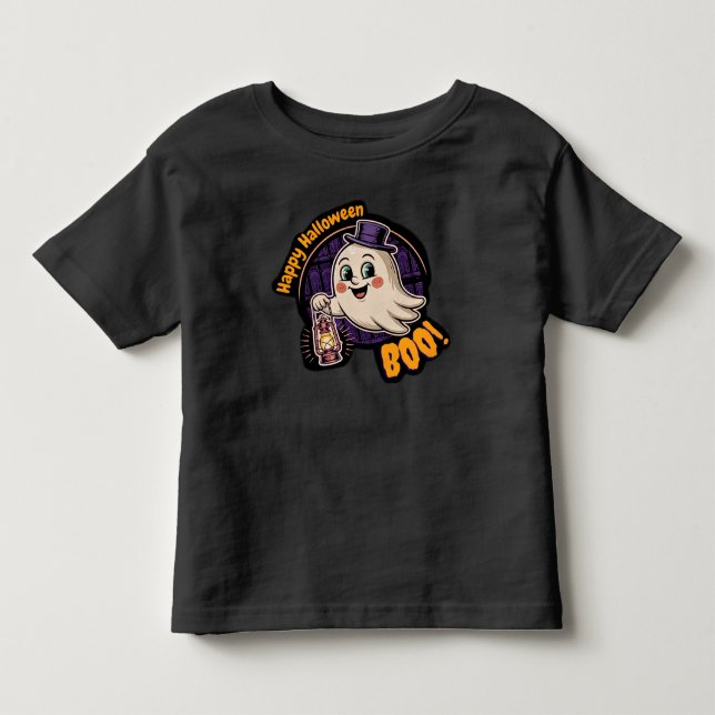 Happy Halloween Ghost – Cute Boo Lantern Spirit 👻 Toddler T-shirt (Front)