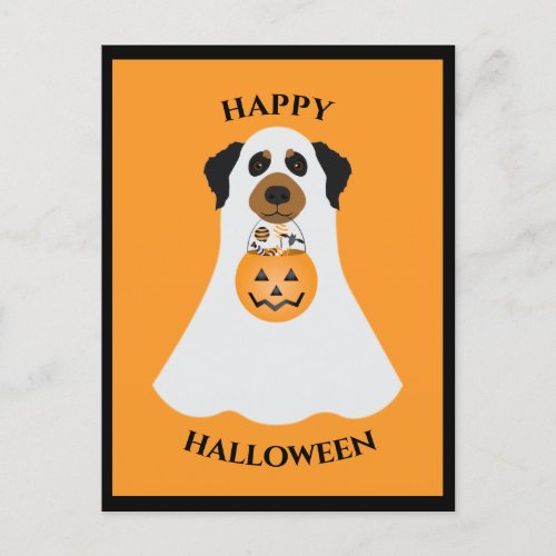 Happy Halloween Ghost Dog Postcard