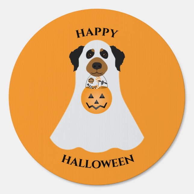 Happy Halloween Ghost Dog Sign (Front)