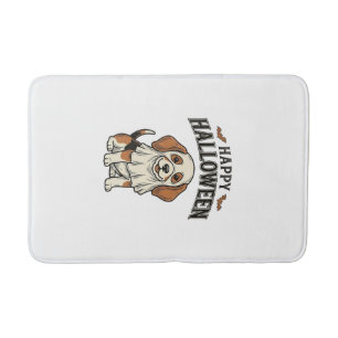 Happy Halloween Ghost Dog Vintage Engraving Shirt_ Bath Mat