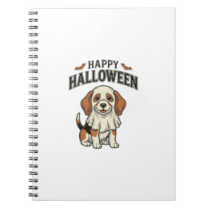 Happy Halloween Ghost Dog Vintage Engraving Shirt_ Notebook