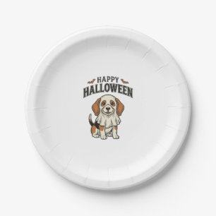 Happy Halloween Ghost Dog Vintage Engraving Shirt_ Paper Plates