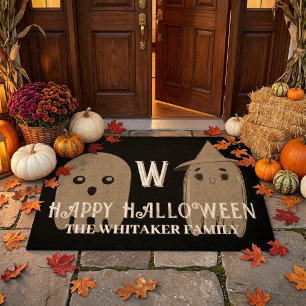 Happy Halloween Ghost Family Vintage Spooky  Doormat