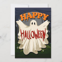 Happy Halloween Ghost Holiday Card