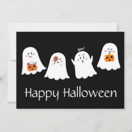 Happy Halloween Ghost Holiday Card