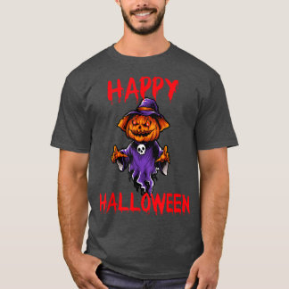 Happy Halloween Ghost Jack O Lantern Pumpkin Scary T-Shirt