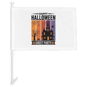 Happy Halloween Ghost Party Haunted House Shirt De Car Flag