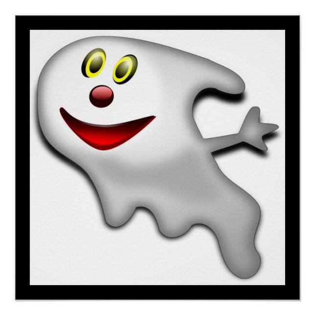 "HAPPY HALLOWEEN" GHOST POSTER (Front)