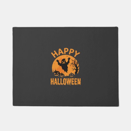 Happy Halloween Ghost Pumpkin Vector Design Doormat